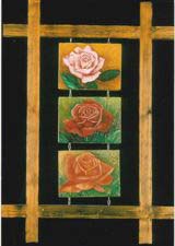 rose floral triptych